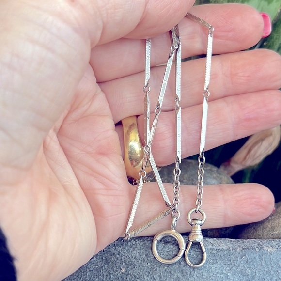 14 karat gold, vintage, watch chain - Picture 1 of 11